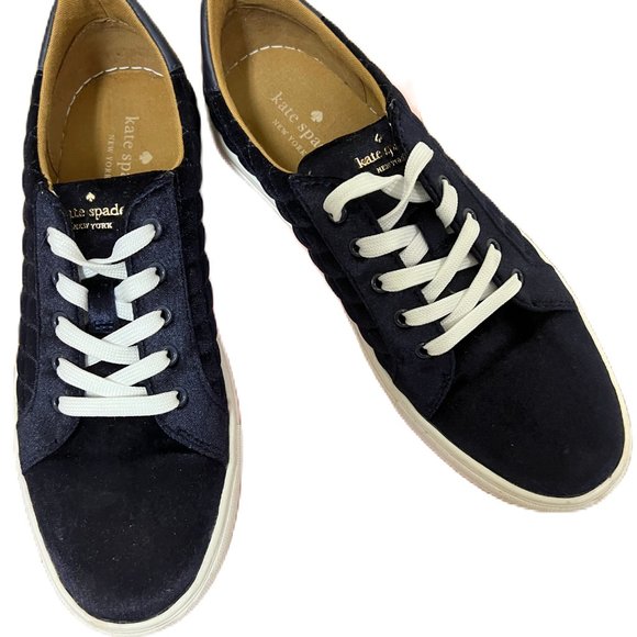 Kate Spade Navy Velvet, Velour Sneakers, size 9.5 - Picture 2 of 9